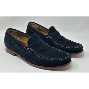Johnston & Murphy Navy Suede Loafers Men’s 13M Sheepskin